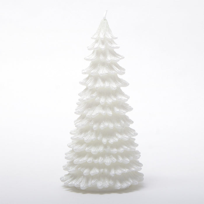 Candela albero frastagliata bianca 6X6X11CM