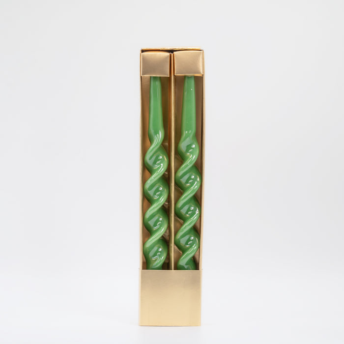 Set 2 candele a forma di spirale,  35Cm, verde
