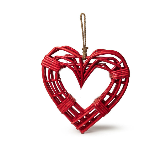 Cuore in legno intrecciato Rosso Medio