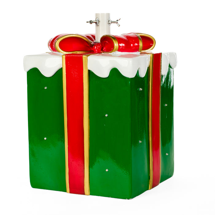 Base albero pacco regalo con luci 31x31x38CM