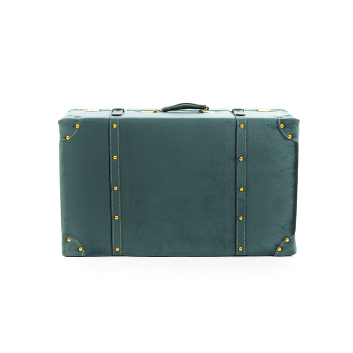 Set 3 bauli a forma di valigia in velluto verde