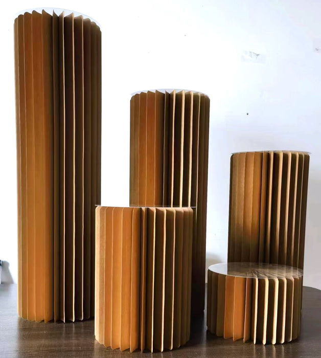 Colonna di carta marrone con Led, D30CMxH60CM