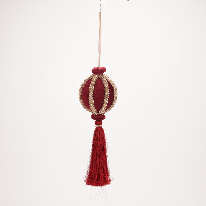 Sfera Lord 10X33CM Rosso Velluto, decorazione Natalizia