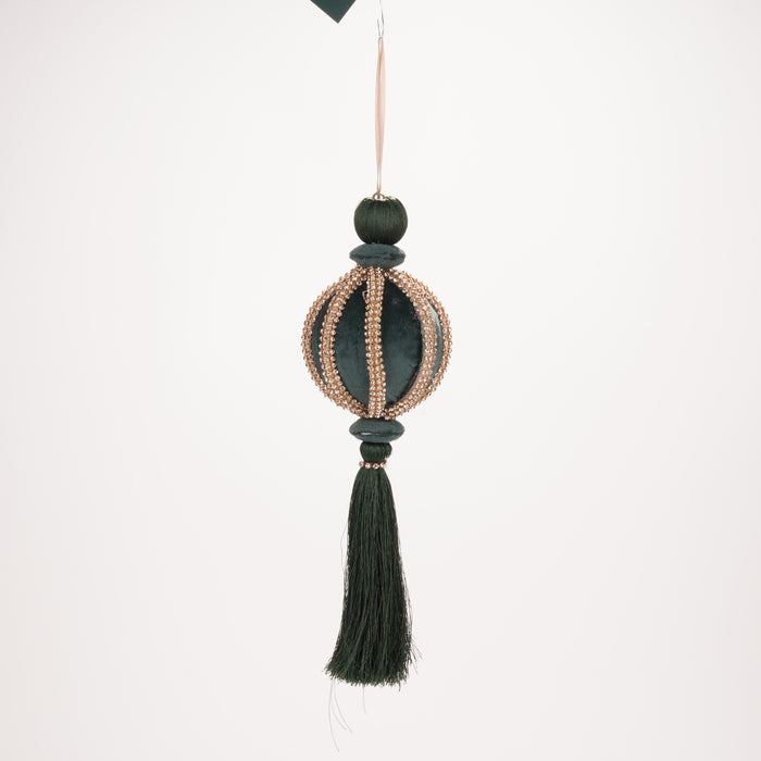 Sfera Lord 10X33CM Verde Velluto, decorazioni Natalizie