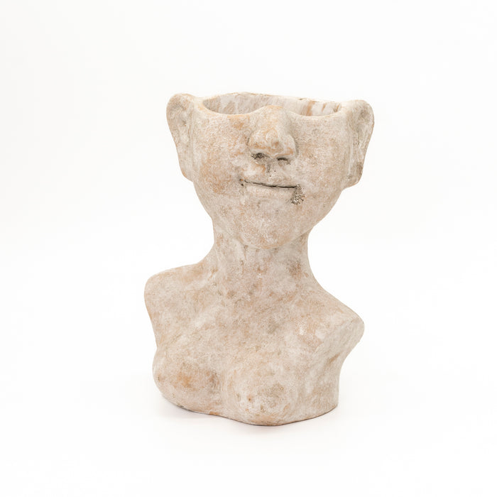 Vaso busto stone natural, 17x14x23CM