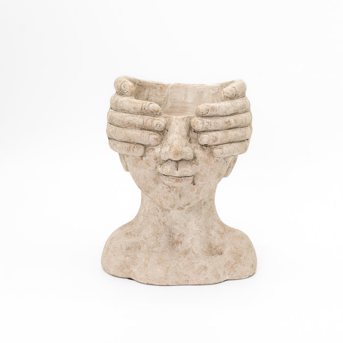 Vaso busto stone natural, 17x16x21CM