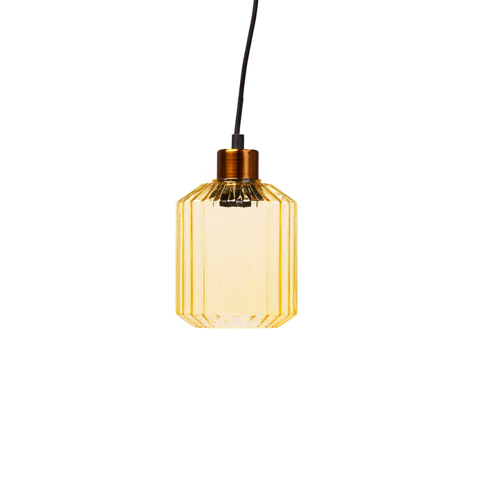Lampadario 1 paralume in vetro, 13x16CM, colore ambra