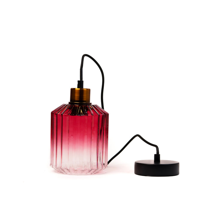 Lampadario 1 paralume in vetro, 13x16CM, colore rosa antico