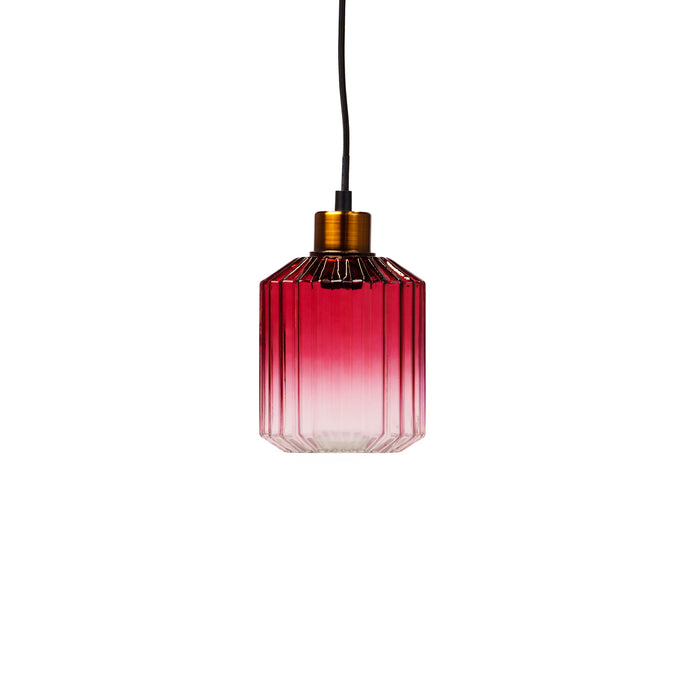 Lampadario 1 paralume in vetro, 13x16CM, colore rosa antico