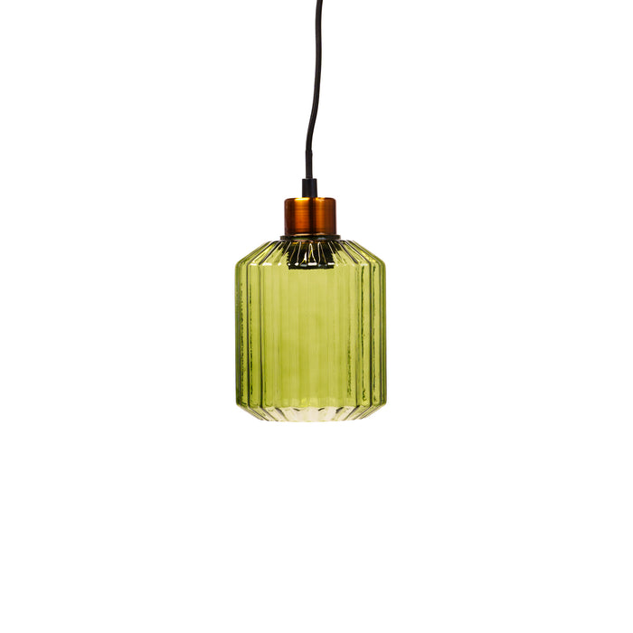 Lampadario 1 paralume in vetro, 13x16CM, colore verde