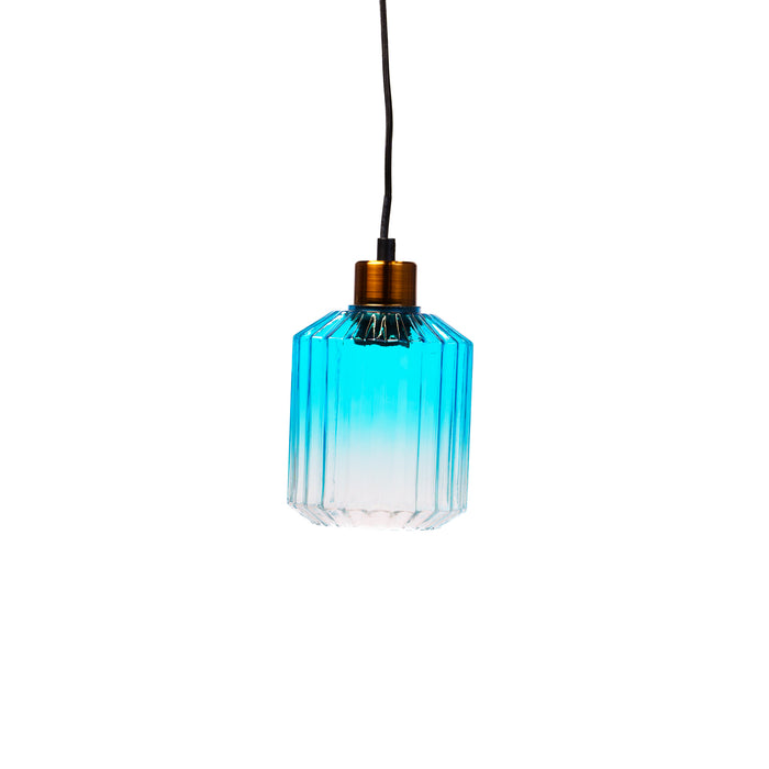 Lampadario 1 paralume in vetro, 13x16CM, colore azzurro