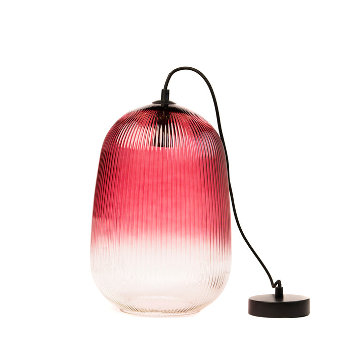 Lampadario 1 paralume in vetro, 23x34CM, colore rosa antico