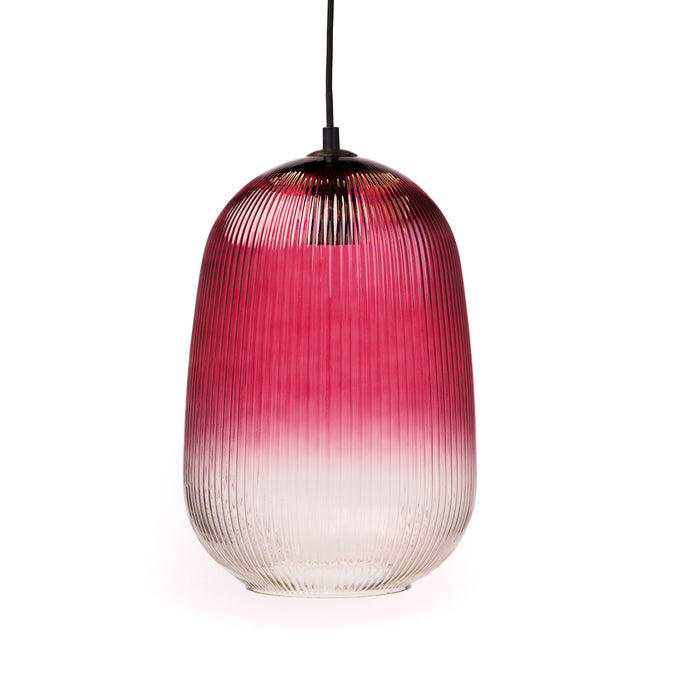 Lampadario 1 paralume in vetro, 23x34CM, colore rosa antico