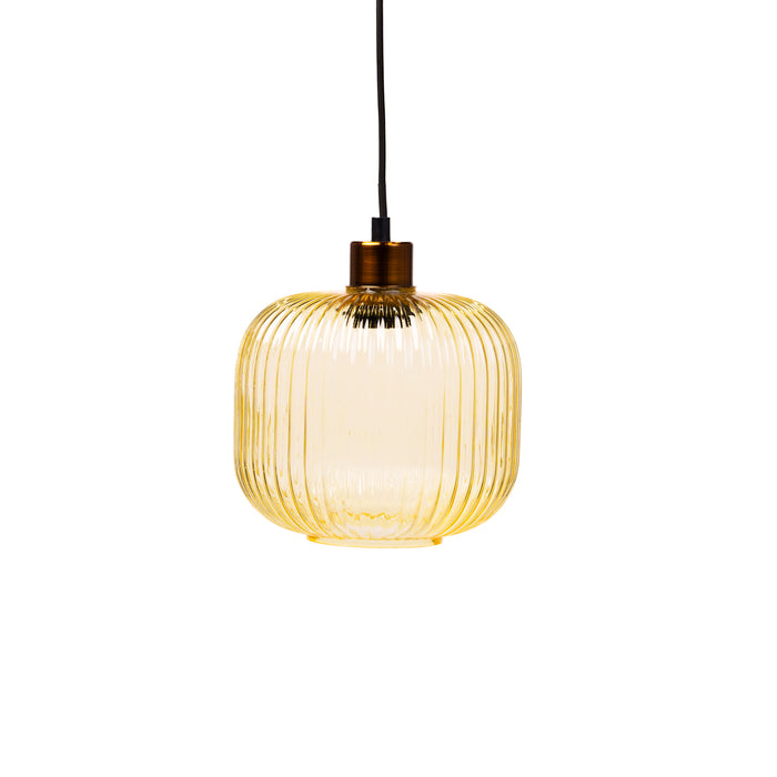Lampadario 1 paralume in vetro, 21x18CM, colore ambra