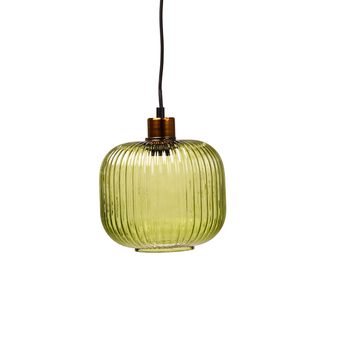 Lampadario 1 paralume in vetro, 21x18CM, colore verde