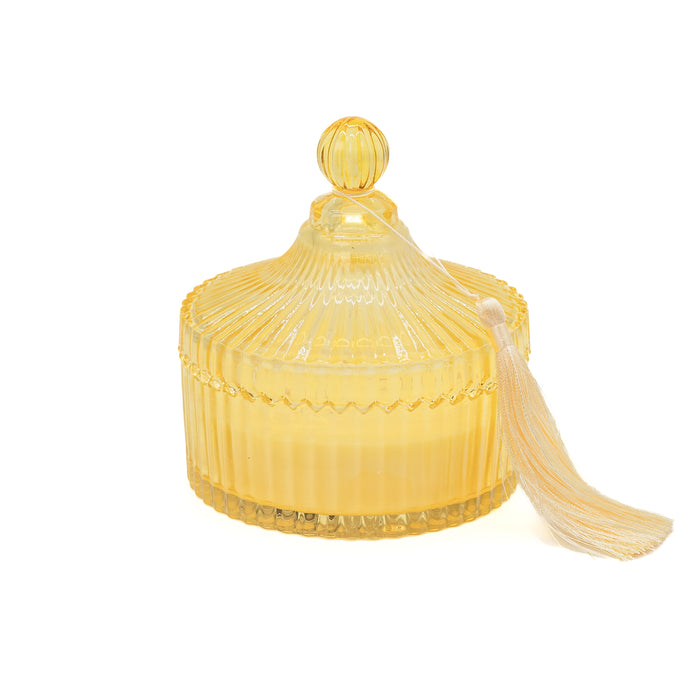 Candela in cofanetto di vetro Giallo