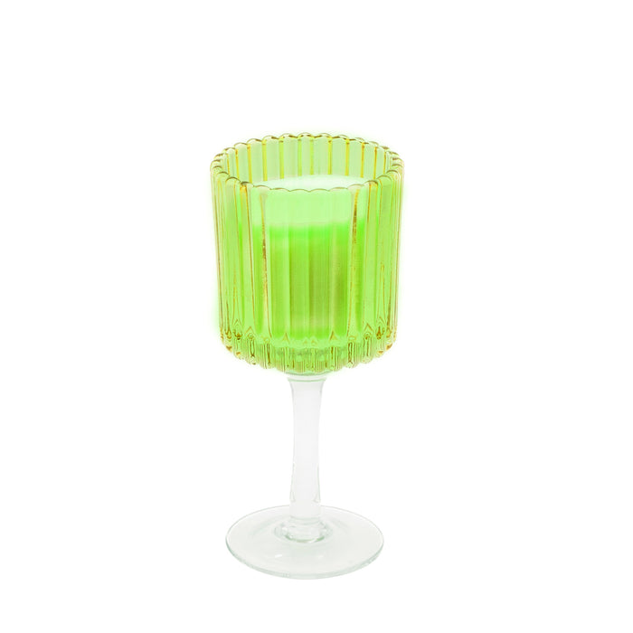 Candela in calice rigato Verde