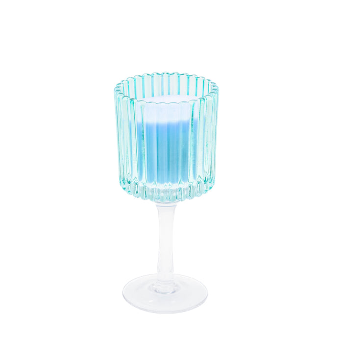Candela in calice rigato Turchese