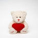 Peluche Orso Loving a pelo lungo di colore crema, pensiero perfetto da regalare per festeggiare il San Valentino, dotato di cuore rosso, due cuoricini che formano un infinito e una scritta ''LOVE'' sulle zampette. Scopri i nostri articoli su Silani Srl.