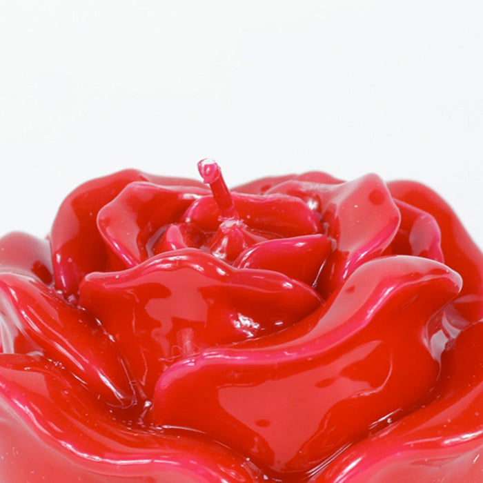 Candela a forma di Rosa Rossa Ø 9X6 cm