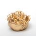Candela decorativa laccata a forma di Rosa Oro Ø 9 cm, con petali a rilievo e finitura lucida, perfetta come bomboniera e accessorio d' allestimento per eventi a tema e varie composizioni. Scopri i nostri articoli su Silani Srl.