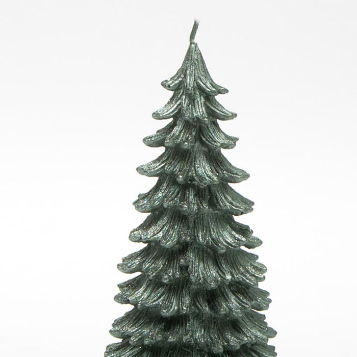 Candela albero frastagliata Verde Ø 7X7X14CM