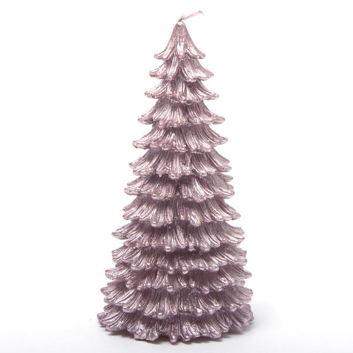 Candela albero frastagliata rosa  6X6X11CM