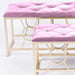 Panche in Velluto Rosa rettangolari set di 2 Default Title