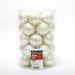 Palline in vetro per albero di Natale colore Bianco, box da 30 sfere di dimensioni 6CM. Perfette anche per decorare ghirlande e festoni, giocando con le tonalità di colore. Confezionate in box di plastica trasparente. In vendita sullo shop di Silani