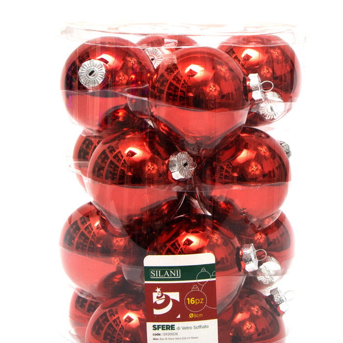 Palline di Natale Rosso 8CM