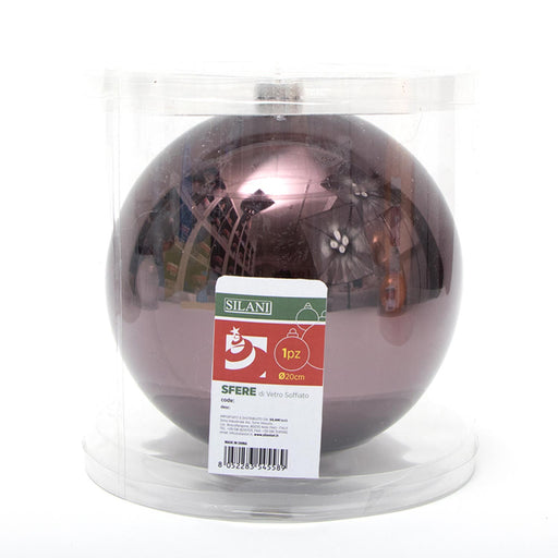 Pallina in vetro per albero di Natale colore Fumè, box da 1 sfera di dimensioni 15CM. Perfetta anche per decorare ghirlande e festoni giocando con le tonalità di colore. Confezionata in box di plastica trasparente. In vendita sullo shop di Silani