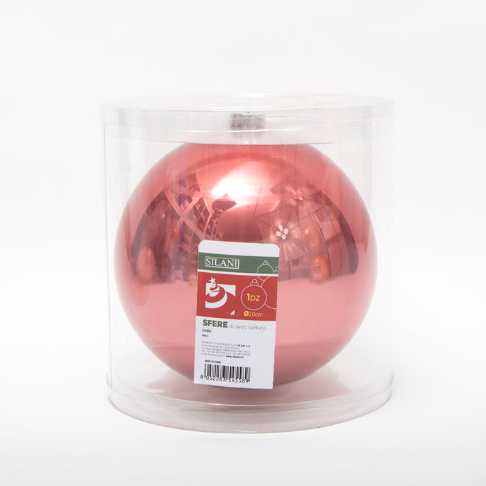 Box sfera in vetro, D.20CM, colore rosa