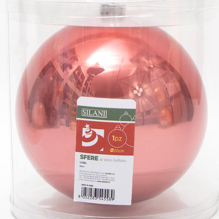 Box sfera in vetro, D.20CM, colore rosa