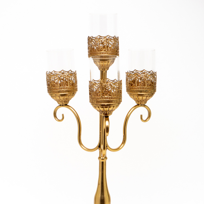 Candelabro 4 Bracci Retrò Oro 31X69CM